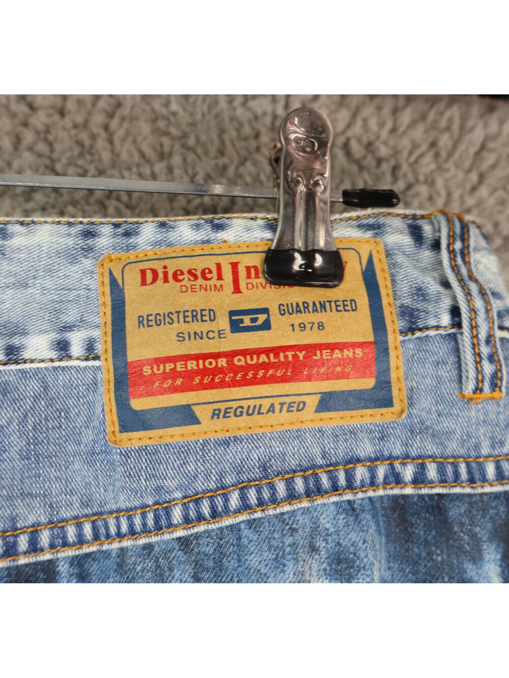 Diesel Light Blue Acid-Wash Denim Maxi Skirt - Picture 7 of 11